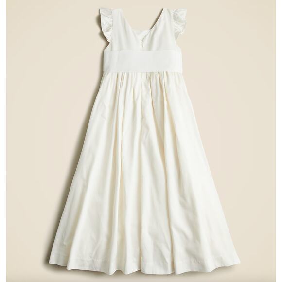 J.Crew Crewcuts Girls Flutter Sleeve Dress Midi Ivory Formal Party Size 5 NWT - Picture 4 of 15